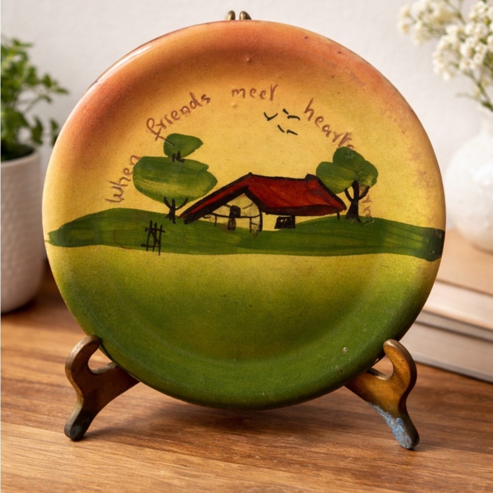 Vintage Torquay Motto Ware Plate. Cottage Plate Wall Art.